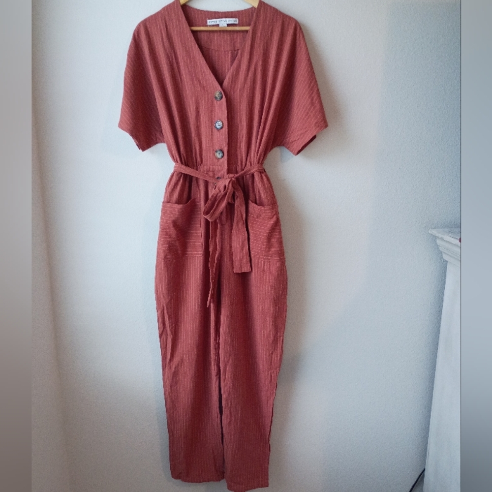HYFVE Terracotta Striped Jumpsuit